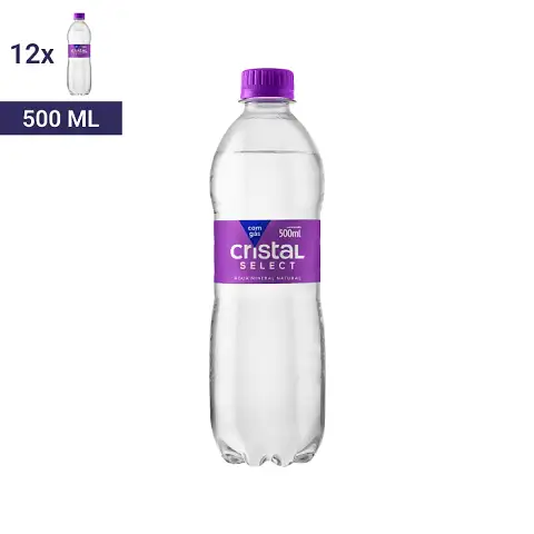 Agua Cristal Select 500 ML Com Gás