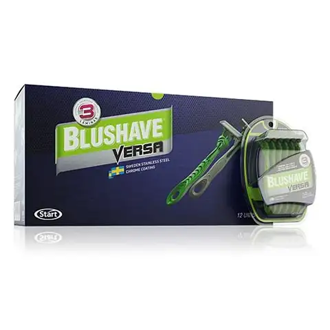 Imagem aparelho de barbear Blushave Versa 6 Unidades com caixa
