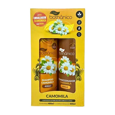 Imagem kit shampoo e condicionador camomila Tok Bothanico 400ML