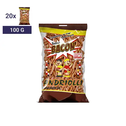 Salgadinho Andriolli sabor bacon 100g