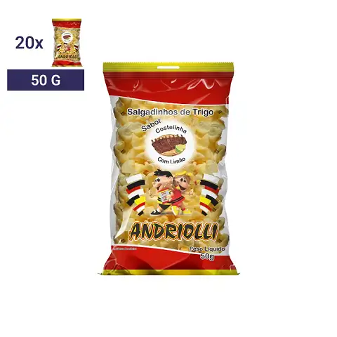 Salgadinho Andriolli costela com limao 50g