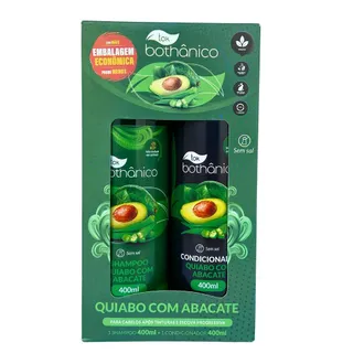 Imagem kit shampoo e condicionador quiabo com abacate Tok Bothanico 400ML