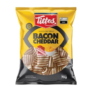 Imagem snack Tittos sabor Bacon com Cheddar 70G
