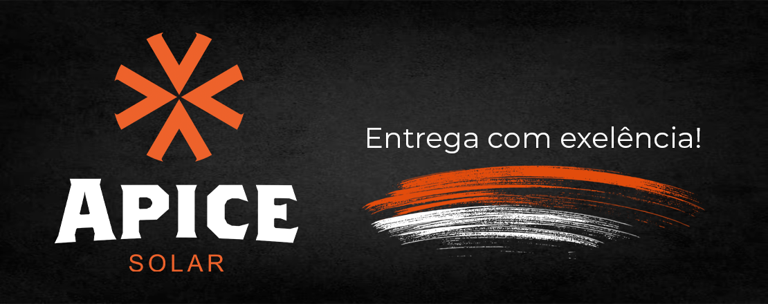 Banner com logo Ápice Solar e frase "Entrega com excelência"